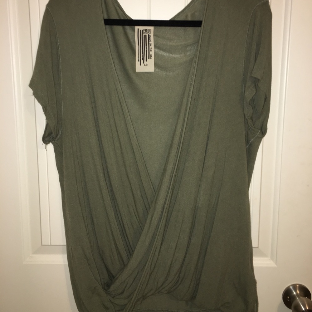 Free people v neck wrap around shirt